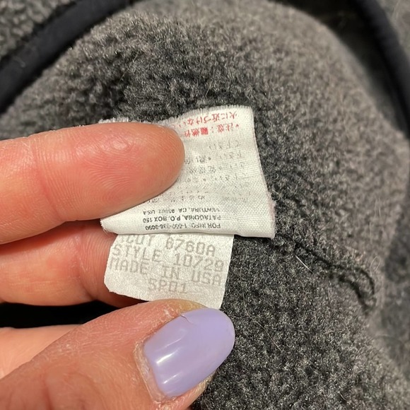 1980’s Men’s Patagonia Synchilla black fleece pullover t snap small vintage - Picture 5 of 6